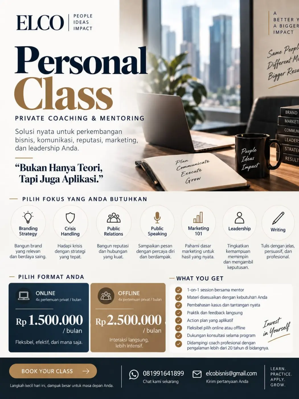 Poster ELCO Personal Class private coaching dan mentoring